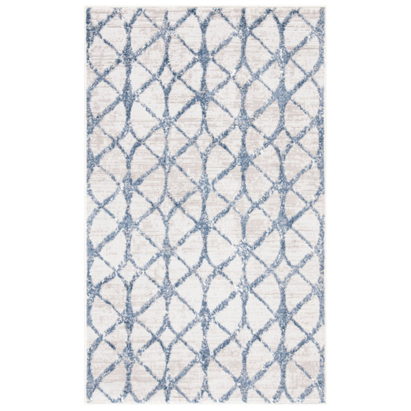 Breakwater Bay Shellie Geometric Area Rug in Grey / Blue & Reviews